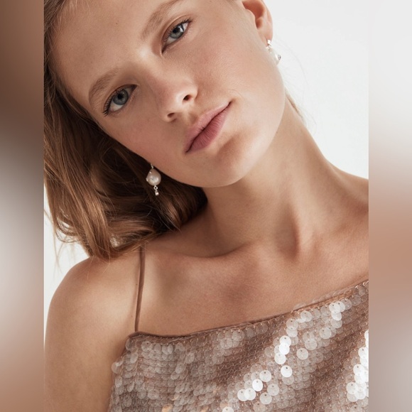 NWT Madewell Fallen Timber Sequin Square-Neck Cami Size Medium - Picture 5 of 15